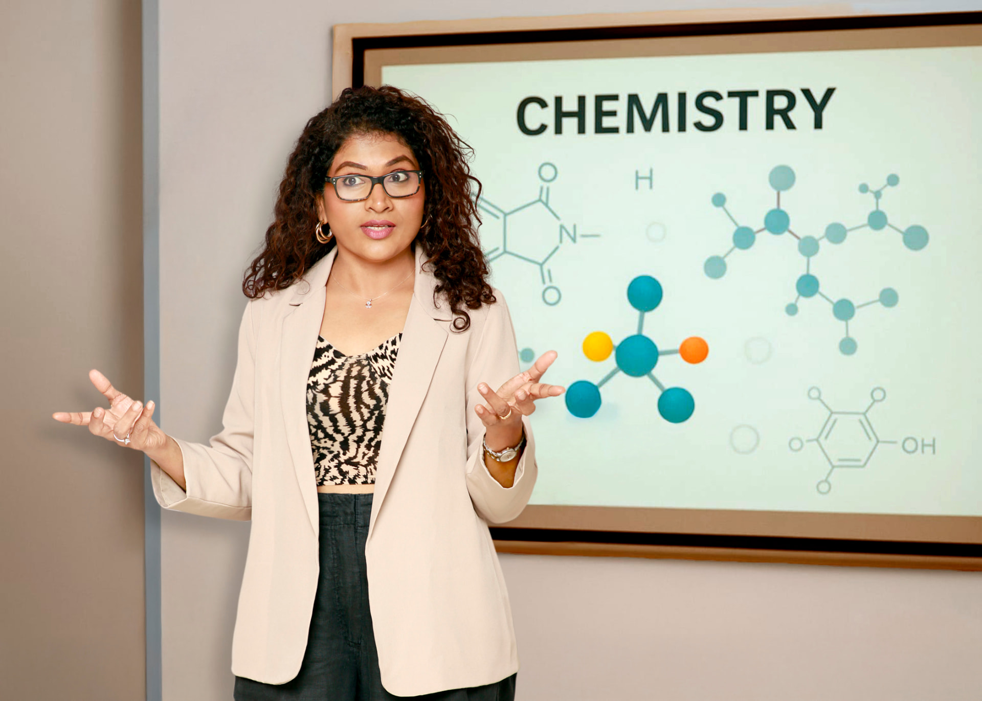 Darshana Phalke, Founder of Chemistry Express, teaching Chemistry